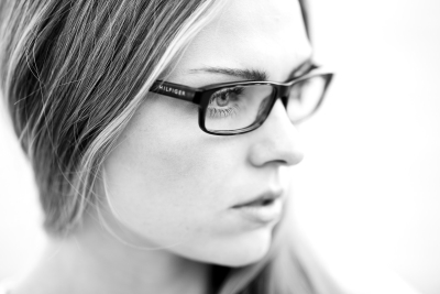 Girl wearing glasses